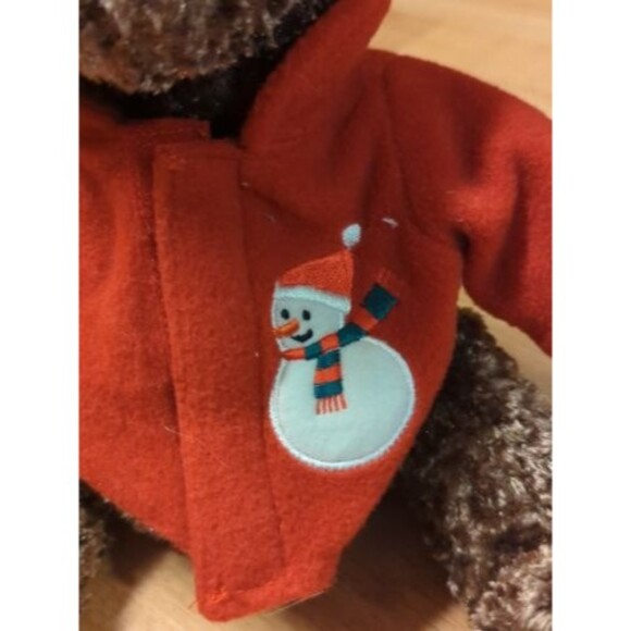 Animal Adventure Teddy Bear Plush Christmas Red Jacket 12" 2002 Stuffed Animal - Picture 2 of 9